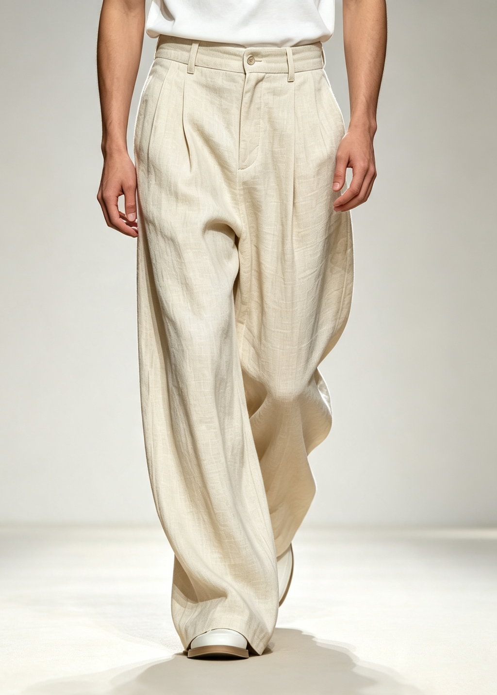 Men's Old Money Linen Wide Leg Trousers | Breathable Casual Pants