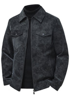 Men’s Retro PU Leather Shirt Jacket – Casual American Workwear Style