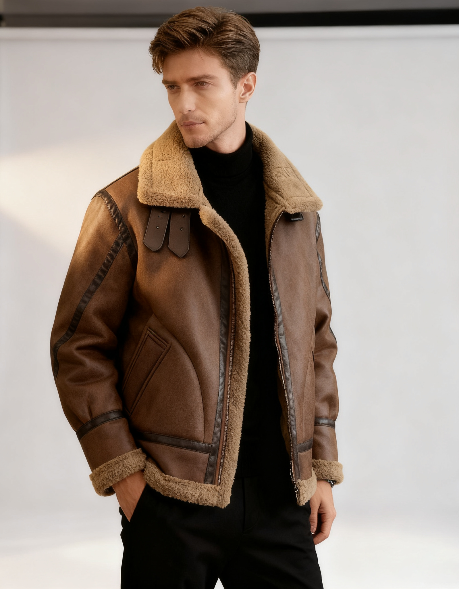 Lamb Shearling Suede Jacket