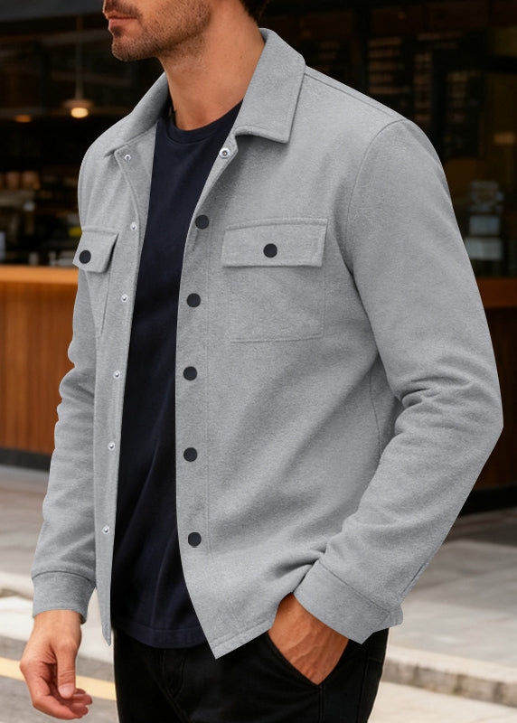 Men's Heavyweight Fleece-Lined Shacket – European Fit Tailored Winter Jacket