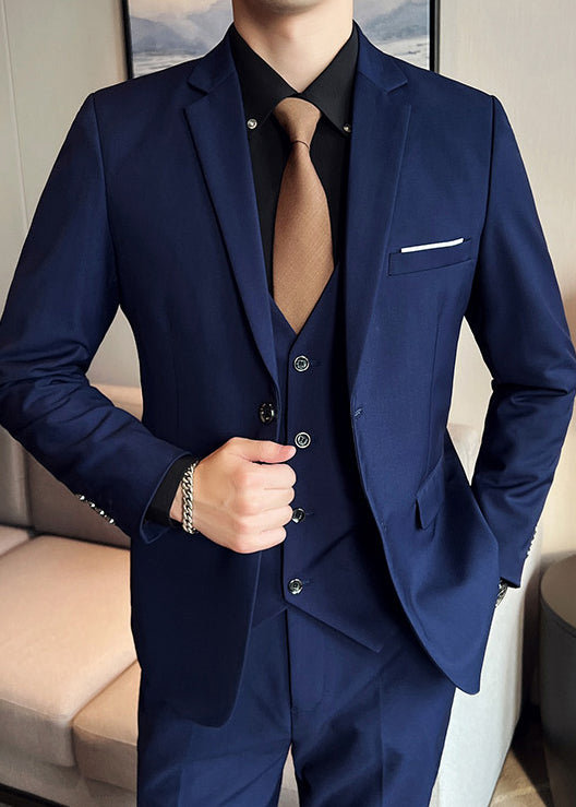 Men’s Classic Business Suit Set — Single Blazer / 2-Piece / 3-Piece Formal Wedding Outfit
