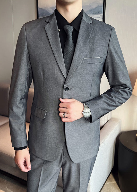 Men’s Classic Business Suit Set — Single Blazer / 2-Piece / 3-Piece Formal Wedding Outfit