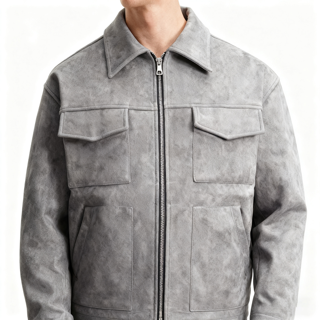 Suede Multi-Pocket Casual Jacket