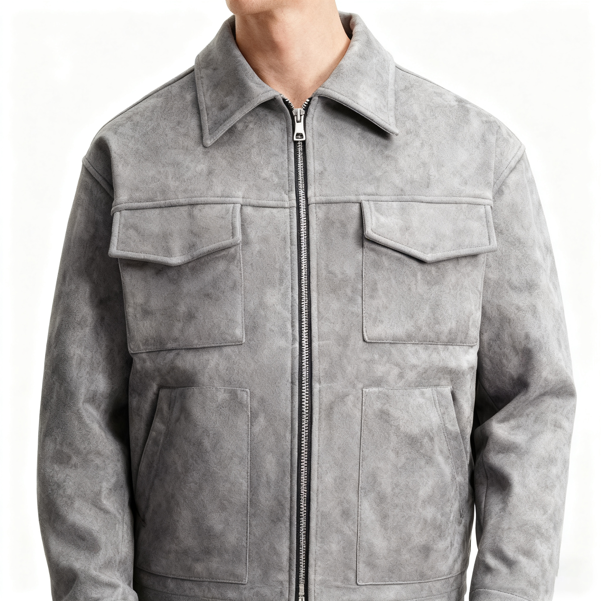 Suede Multi-Pocket Casual Jacket