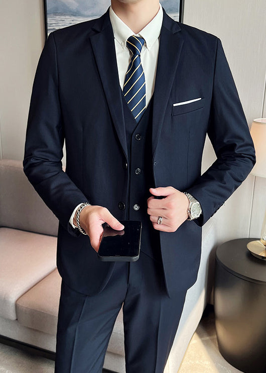 Men’s Classic Business Suit Set — Single Blazer / 2-Piece / 3-Piece Formal Wedding Outfit