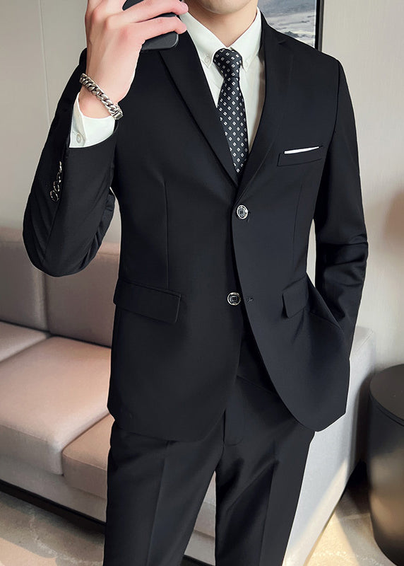 Men’s Classic Business Suit Set — Single Blazer / 2-Piece / 3-Piece Formal Wedding Outfit