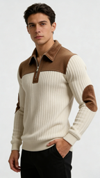 Men’s Half-Zip Lapel Pullover Sweatshirt