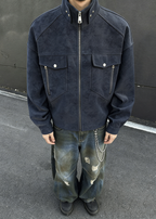 Men’s Casual Moto-Style Faux Leather Jacket – Stand Collar Spring/Autumn Trend Coat