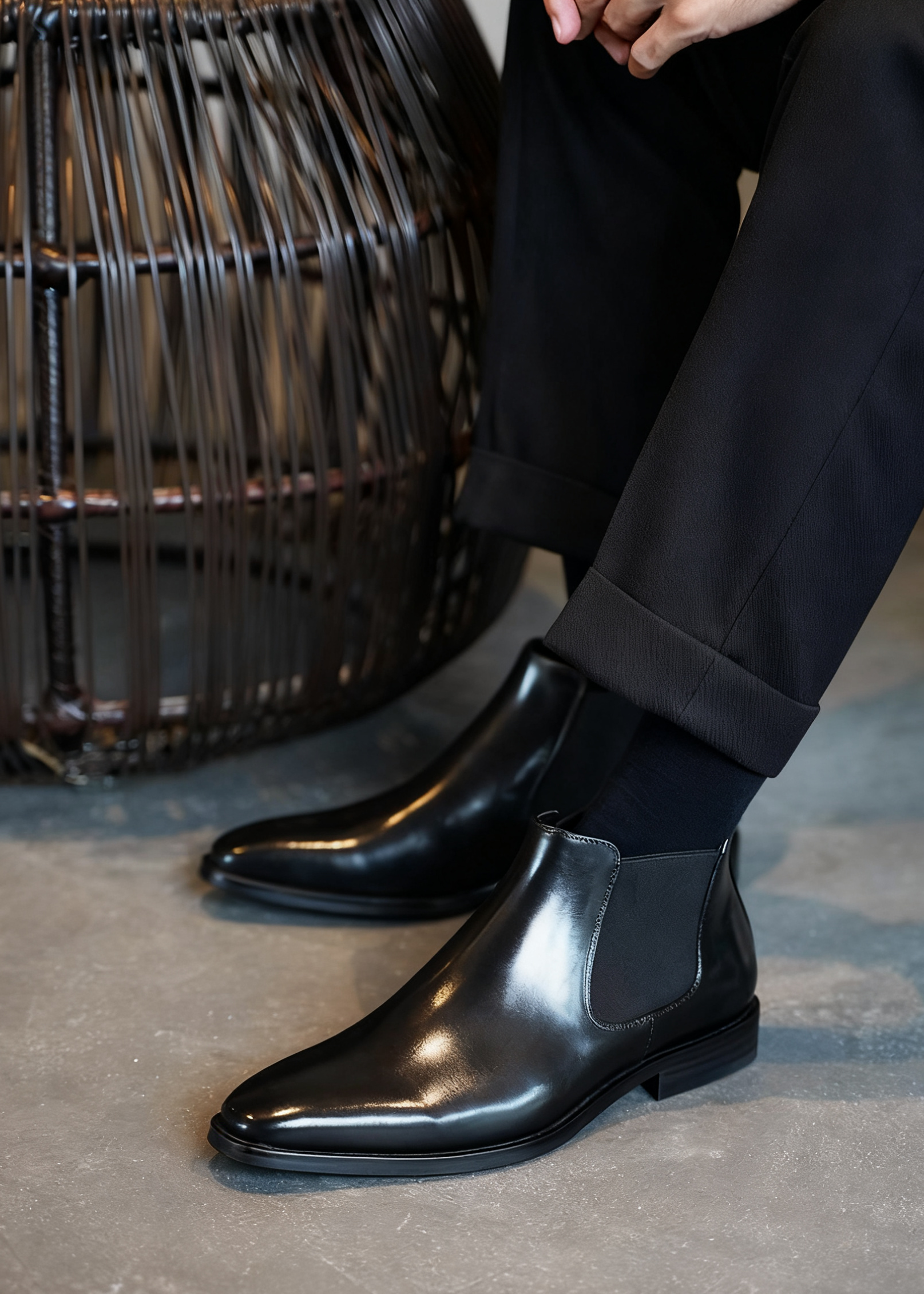 Vintage Handmade Chelsea Boots – British Leather Ankle Boots for Men