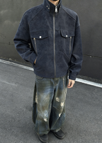 Men’s Casual Moto-Style Faux Leather Jacket – Stand Collar Spring/Autumn Trend Coat