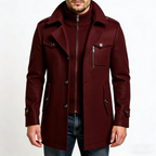 Men’s Winter Wool Blend Double‑Collar Overcoat – Business & Everyday Cold‑Weather Coat