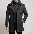 Men’s Winter Wool Blend Double‑Collar Overcoat – Business & Everyday Cold‑Weather Coat