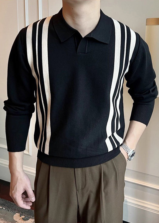 Men’s Polo Collar Knitted Sweater – Premium Fall/Winter Business Casual Pullover