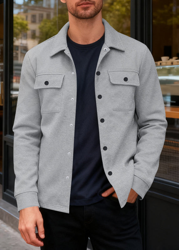 Men's Heavyweight Fleece-Lined Shacket – European Fit Tailored Winter Jacket