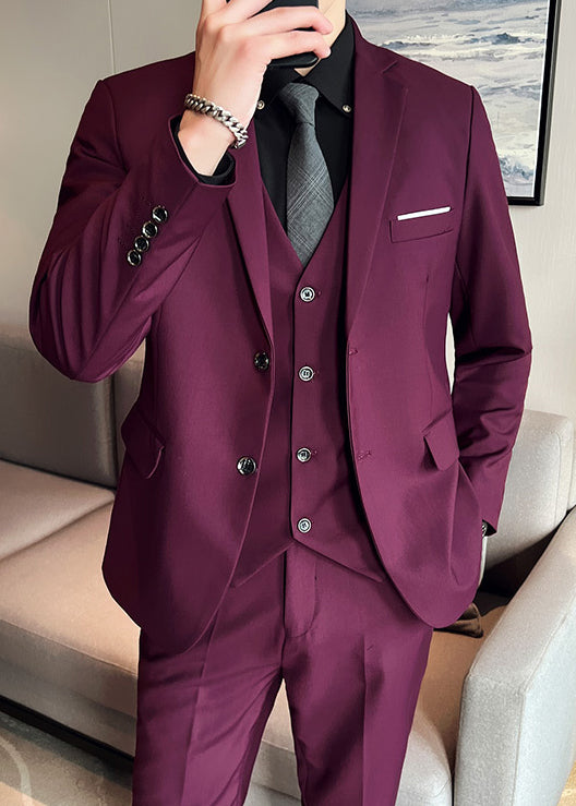 Men’s Classic Business Suit Set — Single Blazer / 2-Piece / 3-Piece Formal Wedding Outfit