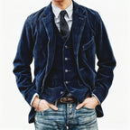 Corduroy Lapel Casual Jacket / Vest