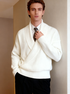 V-neck Shawl Collar Pullover Sweater