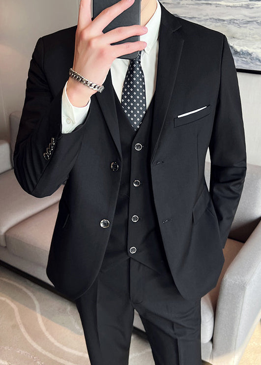 Men’s Classic Business Suit Set — Single Blazer / 2-Piece / 3-Piece Formal Wedding Outfit