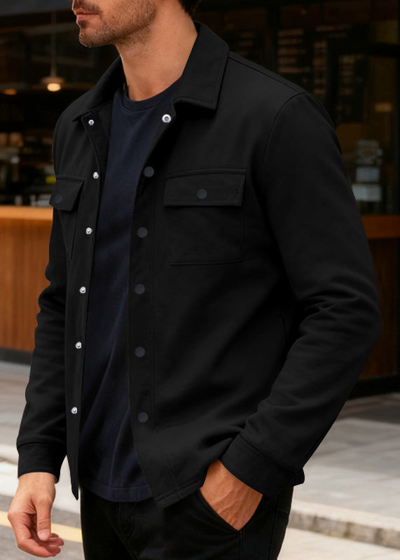 Men's Heavyweight Fleece-Lined Shacket – European Fit Tailored Winter Jacket