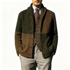 Patchwork Collar Knit Cardigan