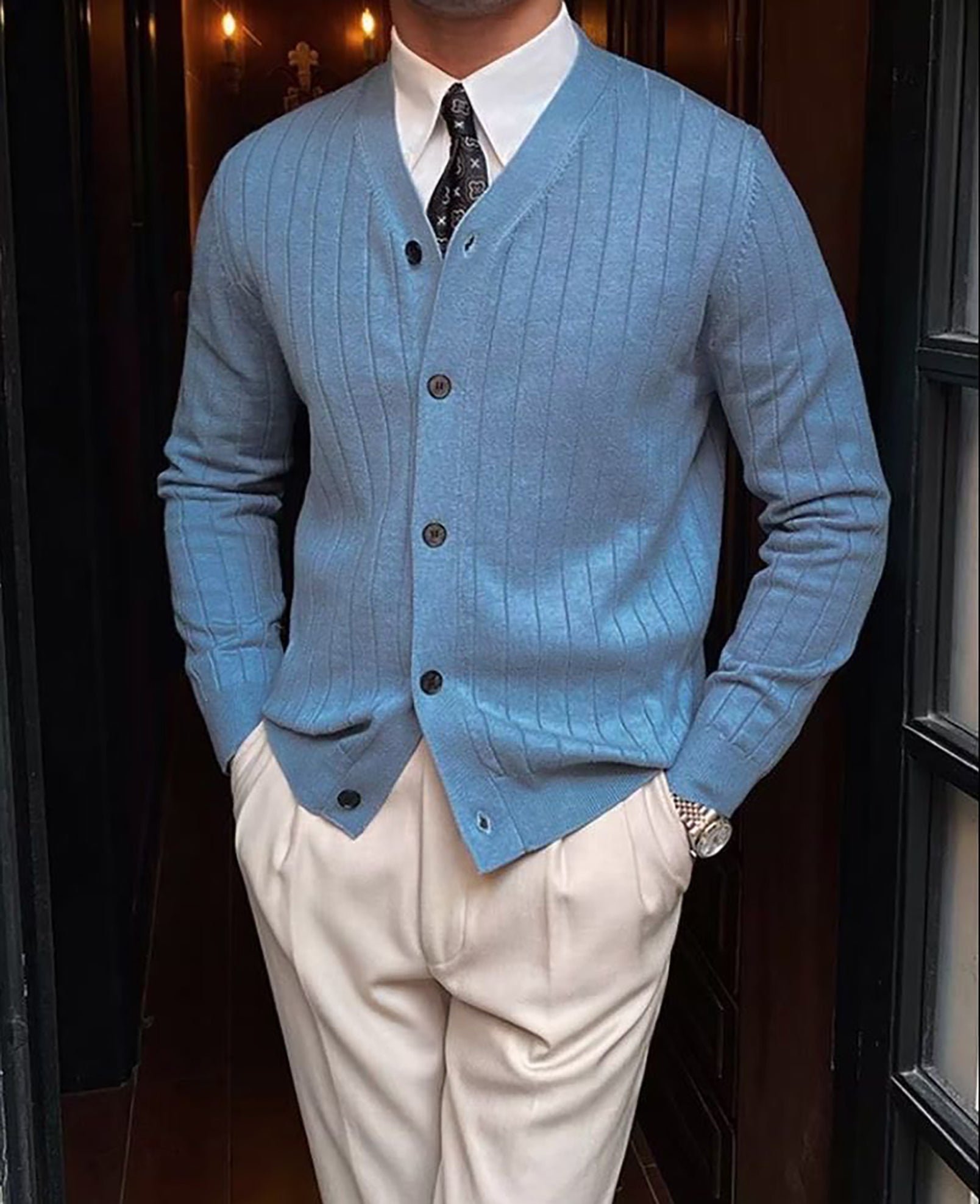 Buttoned Knit Cardigan