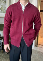 Men’s Knitted Cardigan Jacket — Breathable Business Casual Sweater, Soft, Elastic & Wrinkle-Free