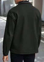 Mens Wool-Blend Collar Jacket – Fall/Winter Casual Business Sport Outerwear