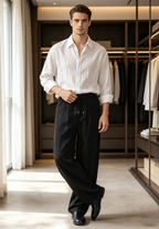 Men's Old Money Lyocell Tencel Straight-Leg Casual Trousers