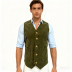 Corduroy Lapel Casual Jacket / Vest