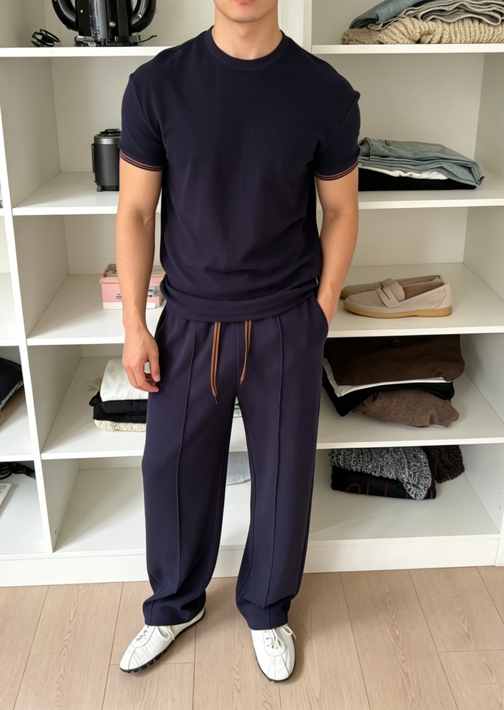 Men's Crewneck Comfortable Casual Short-Sleeve Set