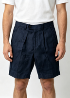 Men's Old Money Linen Blend Shorts - Relaxed Fit Pleated Casual Summer Shorts