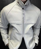 Men’s Casual Lapel Moto Leather Jacket
