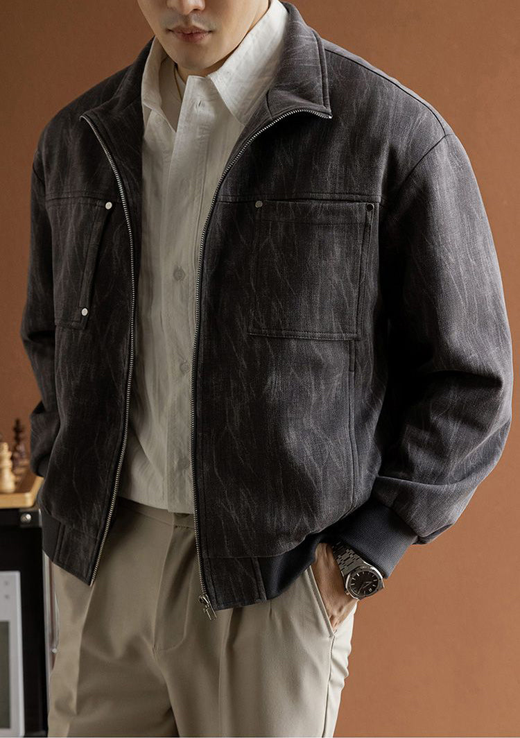 Retro Stand Collar Casual Jacket