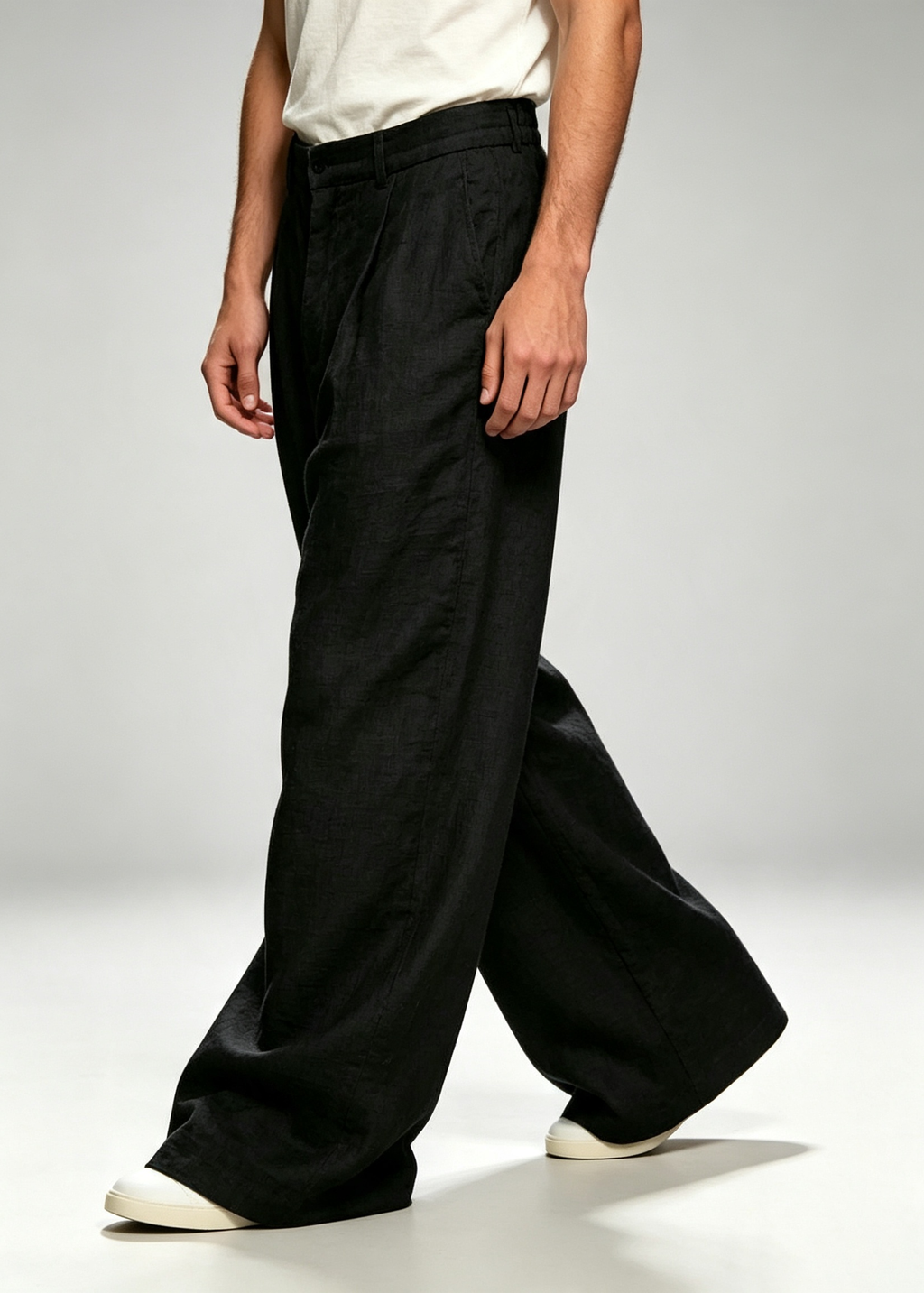 Men's Old Money Linen Wide Leg Trousers | Breathable Casual Pants