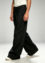 Men's Old Money Linen Wide Leg Trousers | Breathable Casual Pants