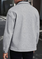 Mens Wool-Blend Collar Jacket – Fall/Winter Casual Business Sport Outerwear