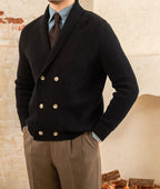 Double-Breasted Shawl Collar Knit Cardigan Jacket