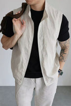 Men's Stand-Collar Textured Smart-Casual Business Vest