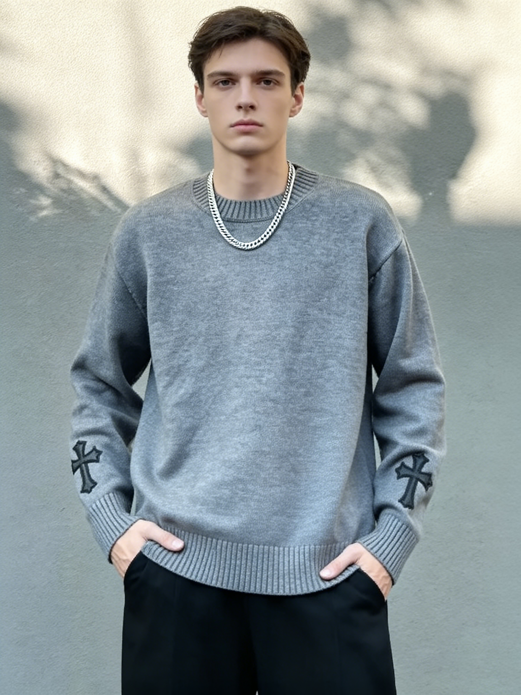 Comfortable and Stylish Crew Neck Pullover Knit Top