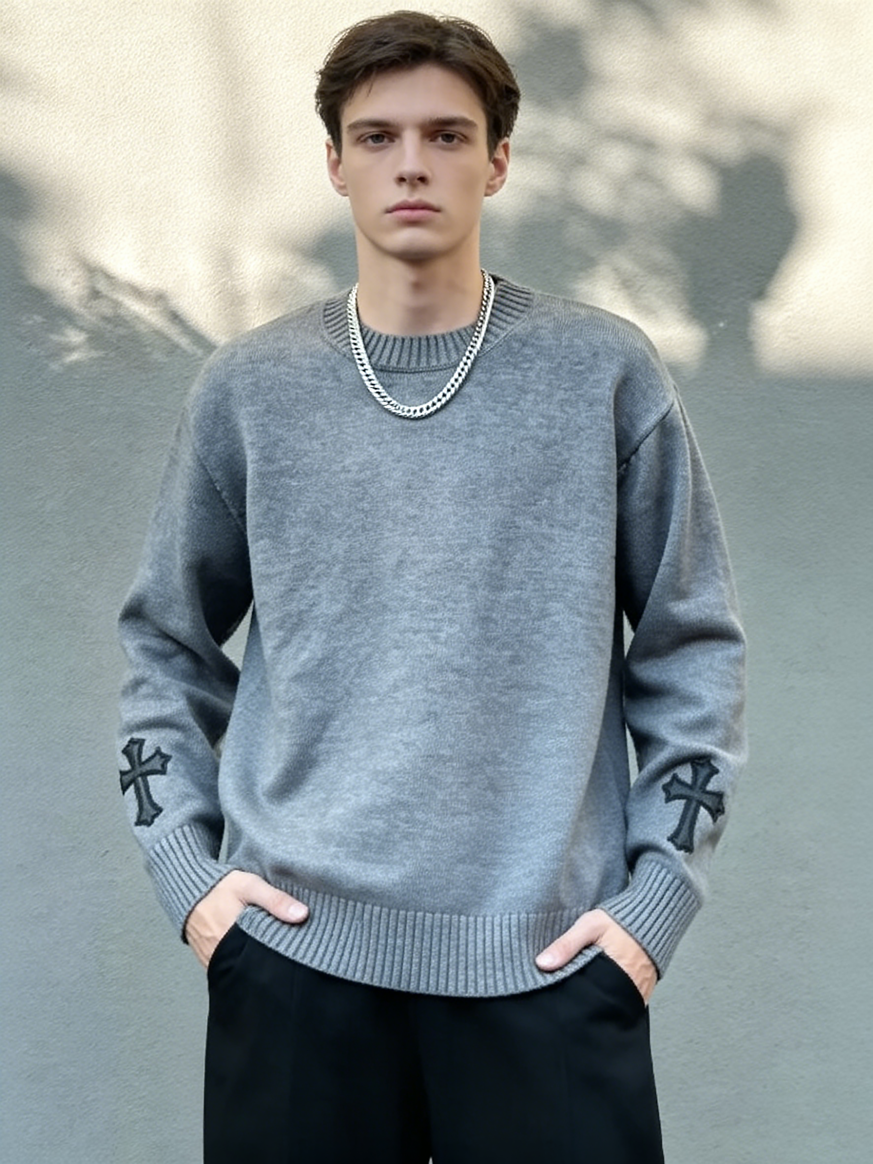 Comfortable and Stylish Crew Neck Pullover Knit Top