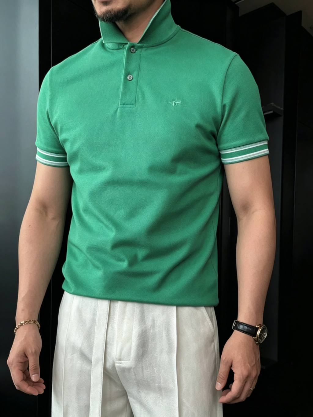 Men's High-Quality Breathable Little Bee Embroidered Polo Shirt
