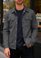 Men's Heavyweight Fleece-Lined Shacket – European Fit Tailored Winter Jacket