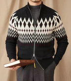 Fair Isle Knit Zip Cardigan