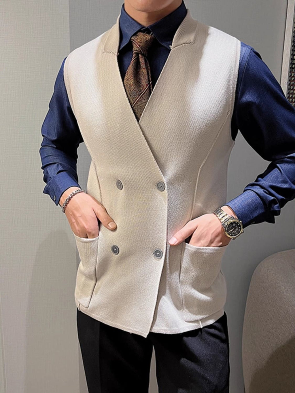 Autumn Winter Knitted Vest - Versatile Layering Essential