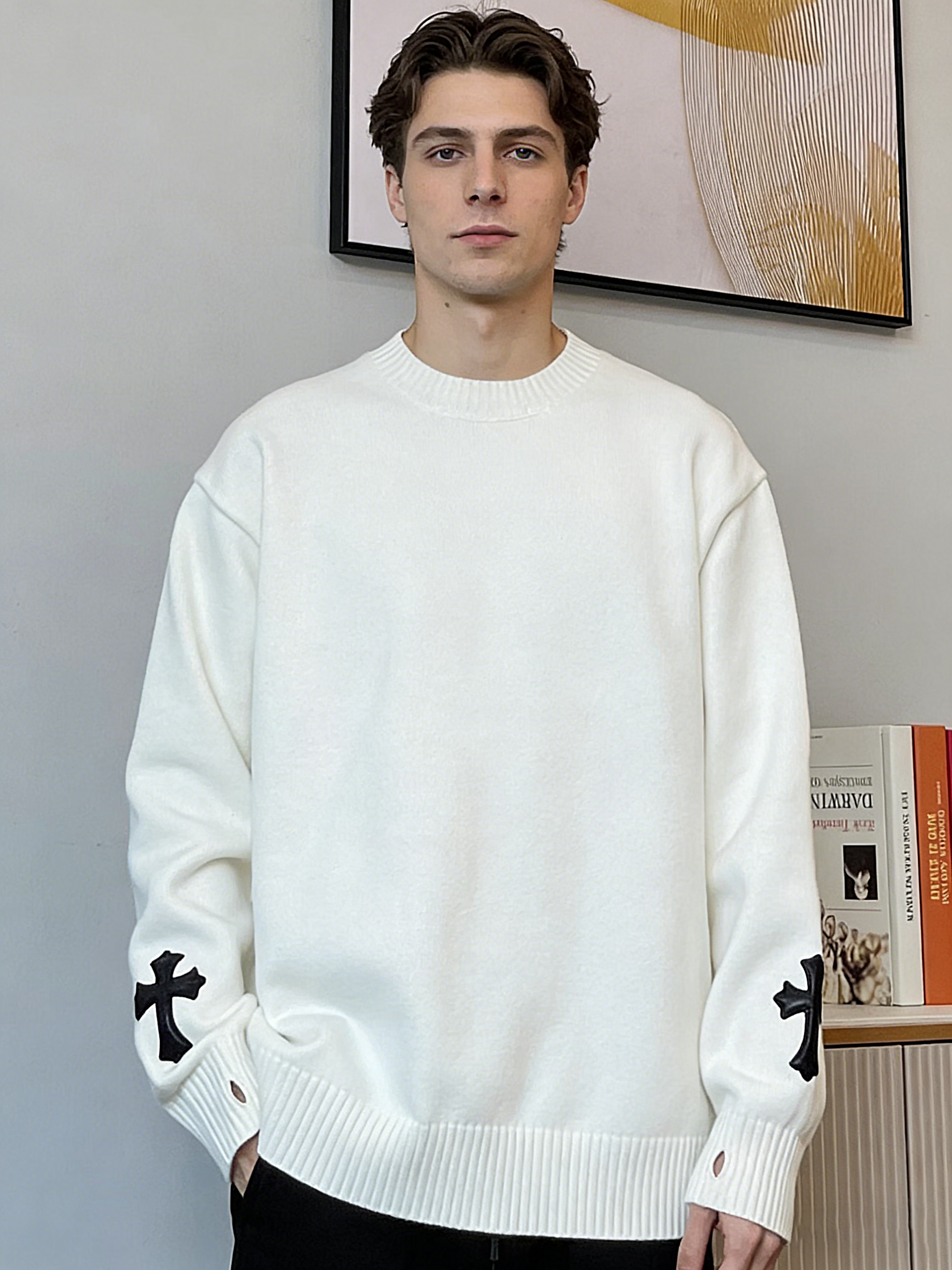 Comfortable and Stylish Crew Neck Pullover Knit Top