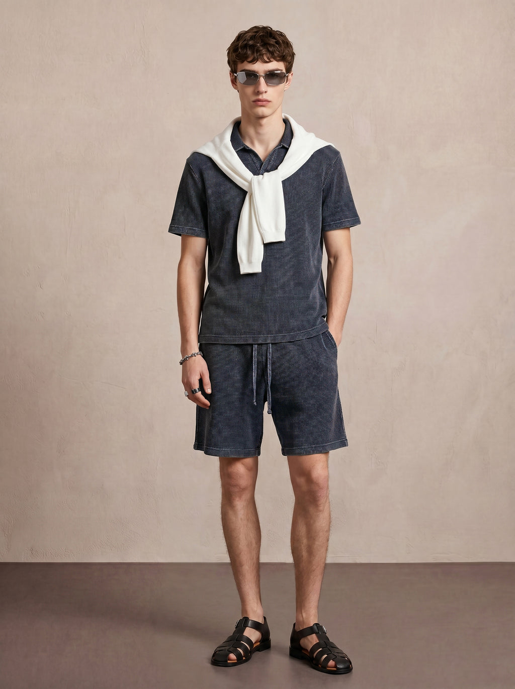 Men's Waffle Knit Breathable Luxury Comfort Casual Matching Set