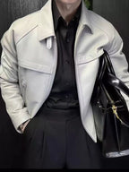Men’s Casual Lapel Moto Leather Jacket