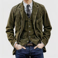 Corduroy Lapel Casual Jacket / Vest