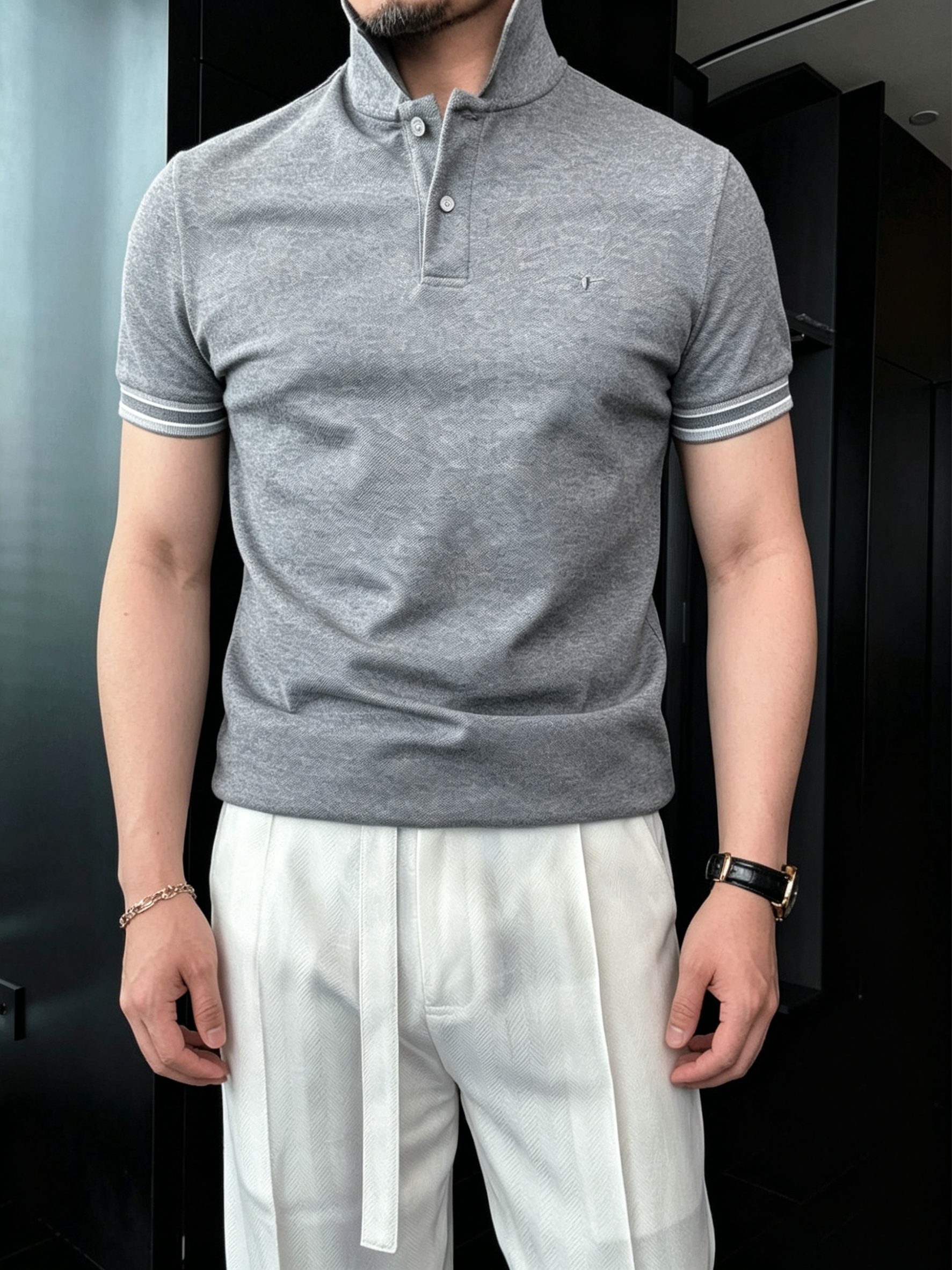 Men's High-Quality Breathable Little Bee Embroidered Polo Shirt