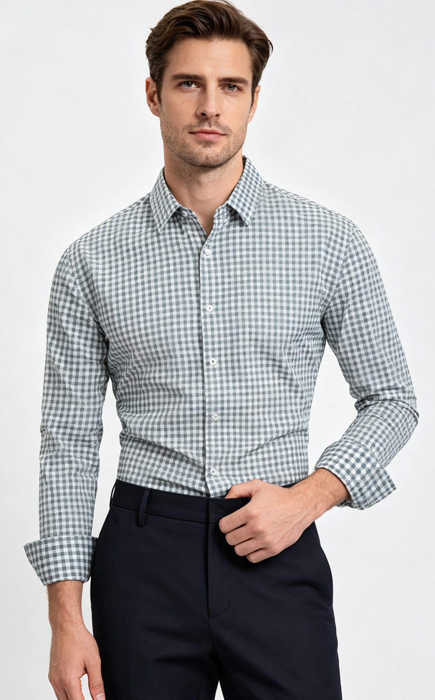 Men's Premium Smart-Casual Plaid Button-Down Shirt